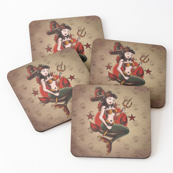 Item preview, Salty-Dog American Traditional Nautical Mermaid designed and sold by salty-dog.