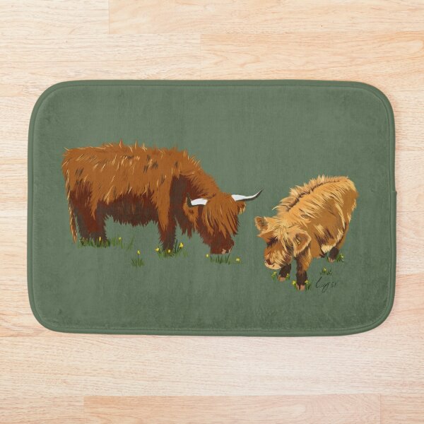 Highland Cow Bath Mats | Redbubble