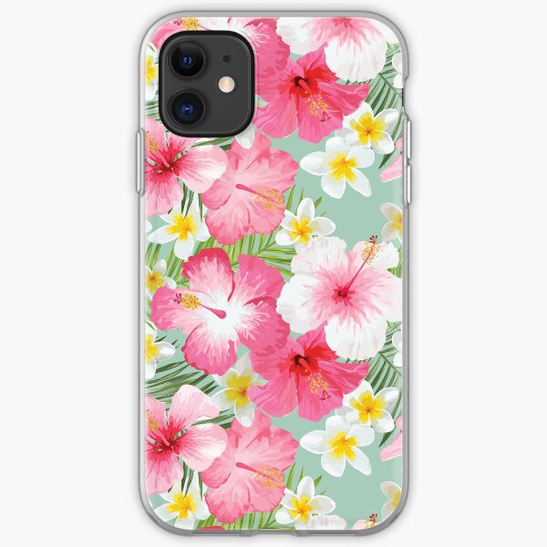 Tropical Hibiscus and Plumeria Flowers iPhone Soft Case