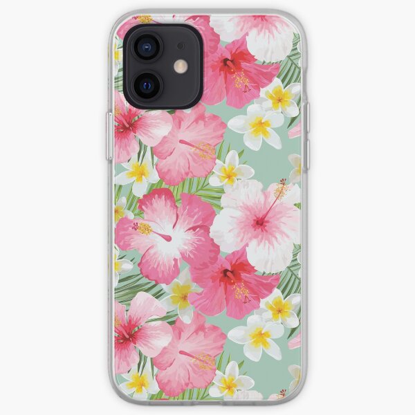 Tropical Hibiscus and Plumeria Flowers iPhone Soft Case