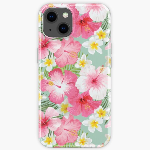 Tropical Hibiscus and Plumeria Flowers iPhone Soft Case