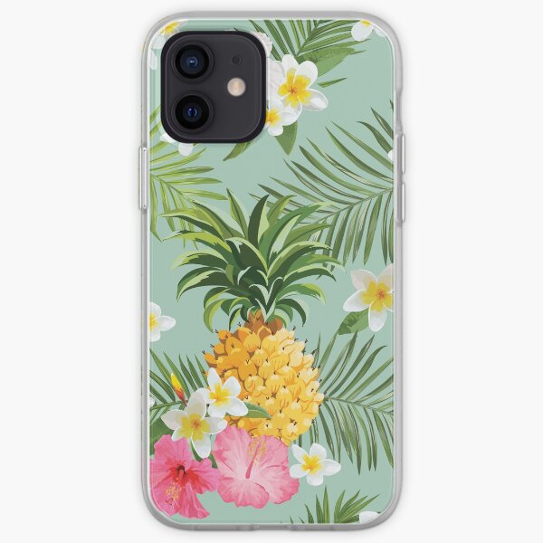 Hawaiian Pineapple and Tropical Flowers iPhone Soft Case