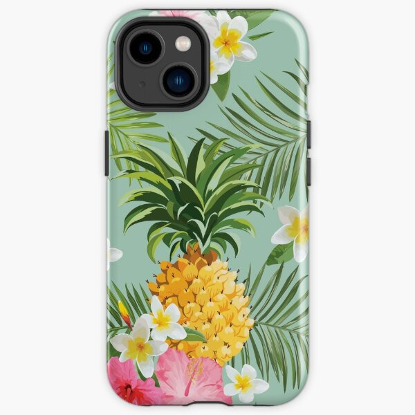 Hawaiian Pineapple and Tropical Flowers iPhone Tough Case