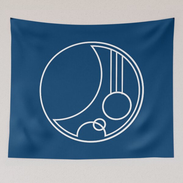 Item preview, Tom in Circular Gallifreyan Alphabet White on TARDIS Blue designed and sold by Darcy777.
