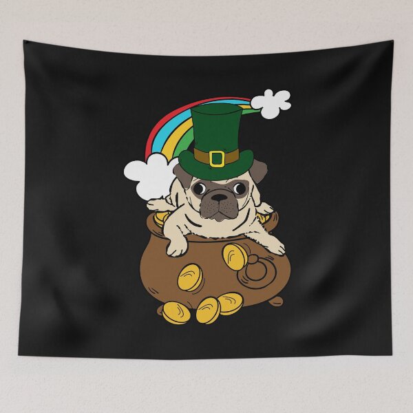 Artikelvorschau, Mops St Patricks day irland goldtopf regenbogen entworfen und verkauft von eiwo87.