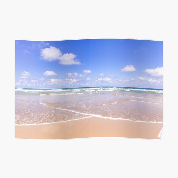 Lapping waves at Watergate Bay, Cornwall, UK Poster