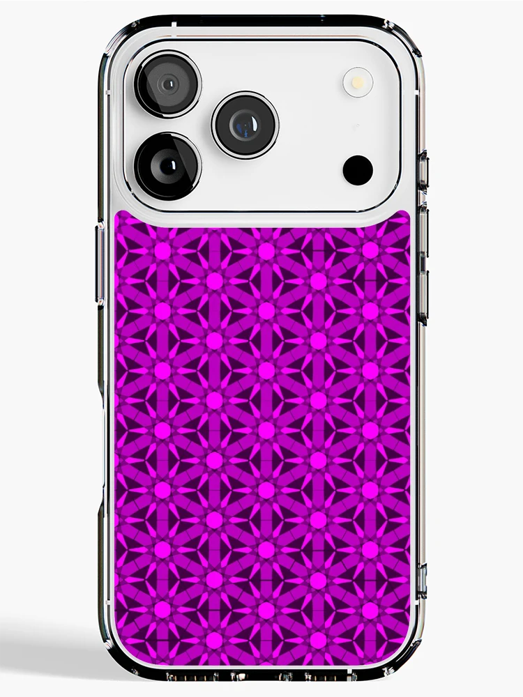 Thumbnail 1 of 5, iPhone Case, Pink Hexagonal Star Geometric Pattern designed and sold by Patterner.