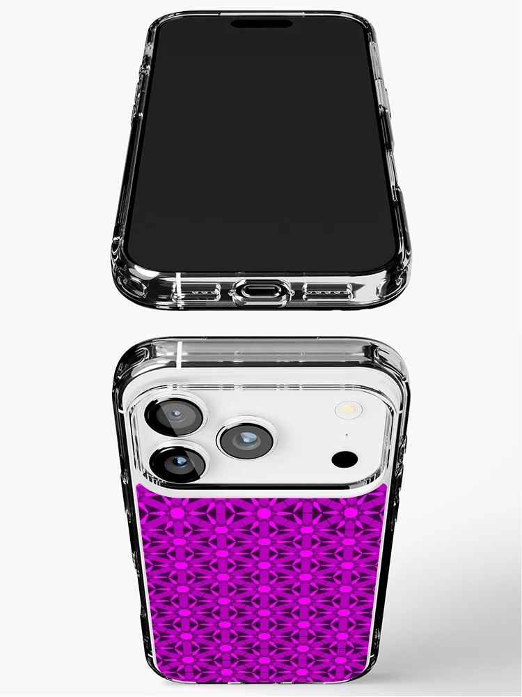 Thumbnail 3 of 5, iPhone Case, Pink Hexagonal Star Geometric Pattern designed and sold by Patterner.