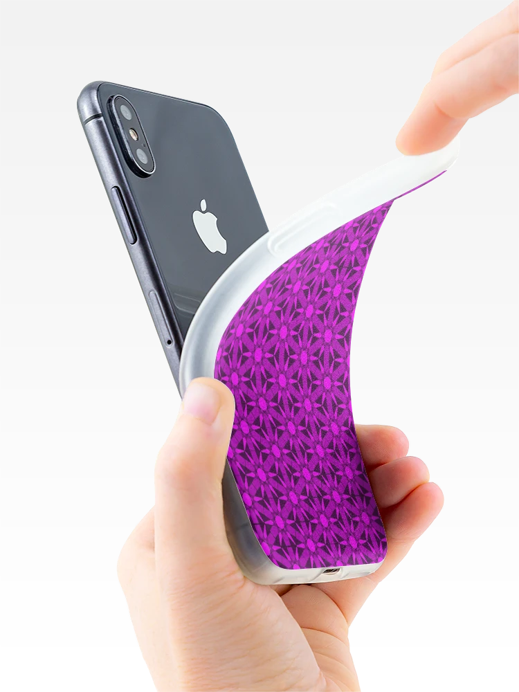 Thumbnail 4 of 5, iPhone Case, Pink Hexagonal Star Geometric Pattern designed and sold by Patterner.