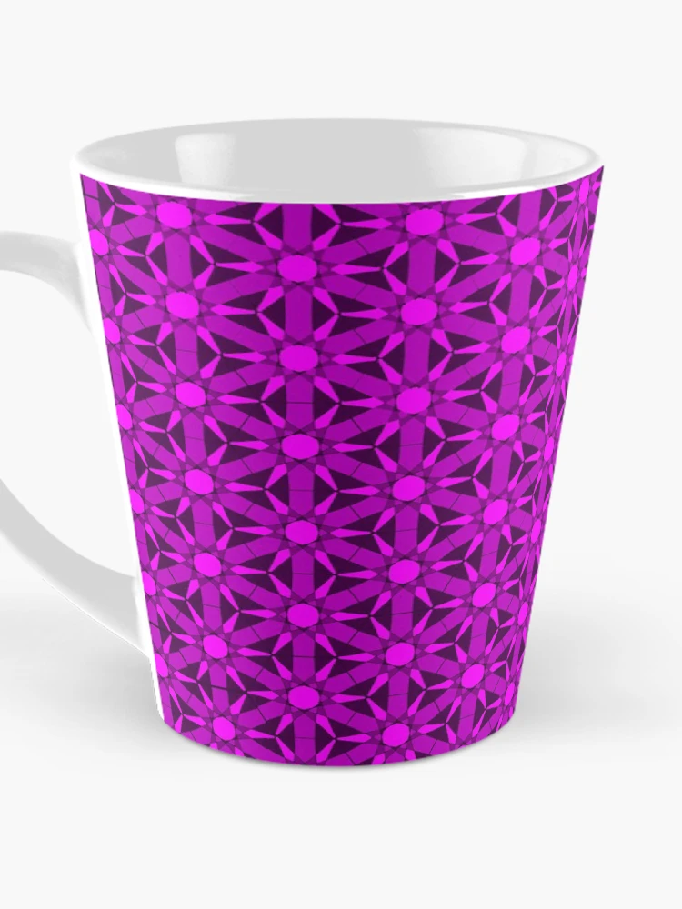 Thumbnail 3 of 4, Coffee Mug, Pink Hexagonal Star Geometric Pattern designed and sold by Patterner.