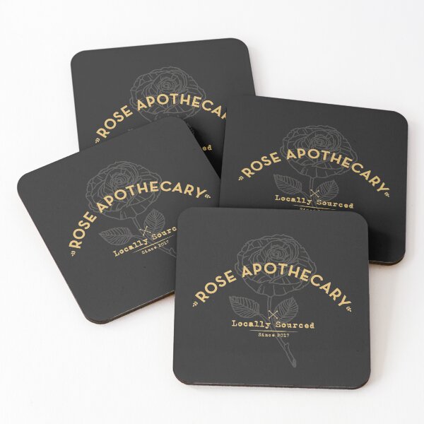 Dark Rose Apothecary Coasters (Set of 4)