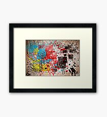 Zusammenfassung, Splatter, Farbe, Druck, geworfene Farbe, Jackson-Seelachs, Malerei, Kunst, Bild, Plakat, Tropf, gealtert, Expressionist, Pop-Art, Flüssigkeit, Tätigkeit, Joe-Badon Gerahmtes Wandbild