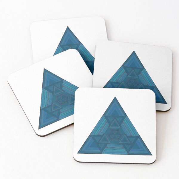 Item preview, Vibrant blue retro style geometric triangles art   designed and sold by GeometricEye.