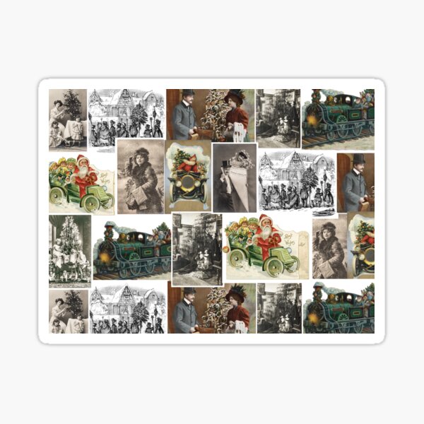 Victorian Christmas Collage Sticker