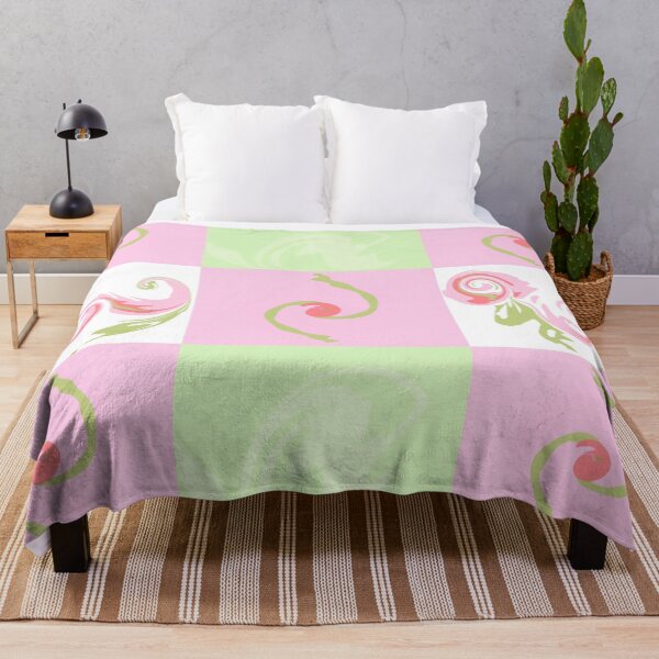 Item preview, Modern Quilt Floral Beanstalk Lime Pink designed and sold by PageDesigns.
