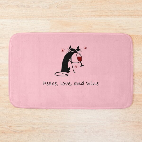 Item preview, Peace, Love and Wine Drunk Cat design designed and sold by webdango.