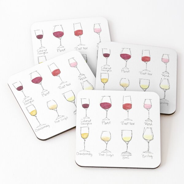 Item preview, Wine Glass Colors Watercolor designed and sold by LizzieTishArtCo.