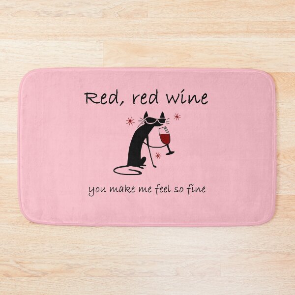 Item preview, Red, Red Wine You Make Me Feel So Fine Drunk Cat design designed and sold by webdango.