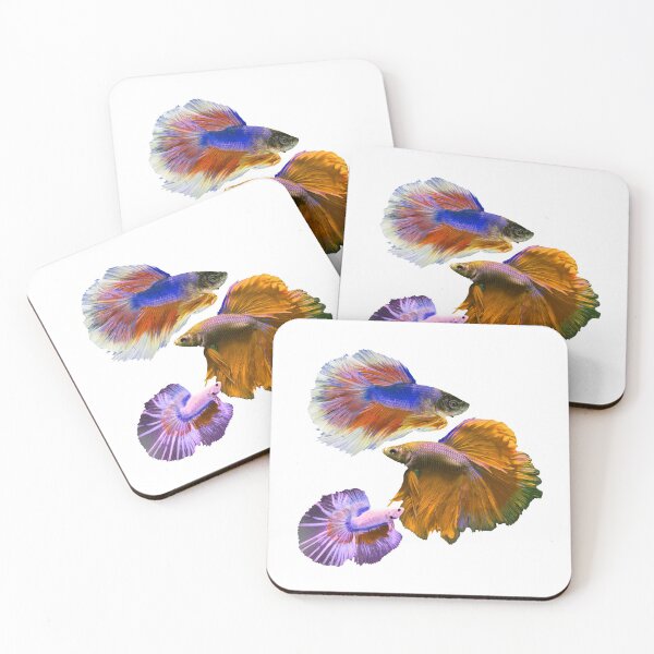 Item preview, 3 drawn fighting fish rainbow colorful designed and sold by Muk1.