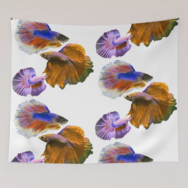 Item preview, 3 drawn fighting fish rainbow colorful designed and sold by Muk1.
