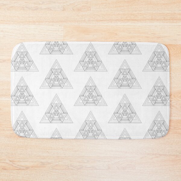 Item preview, Fractal triangles art in black and white mechanical style designed and sold by GeometricEye.