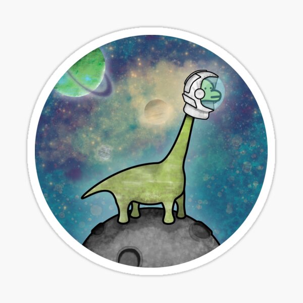 Space Dinosaur Holographic Sticker — Lathe and Quill