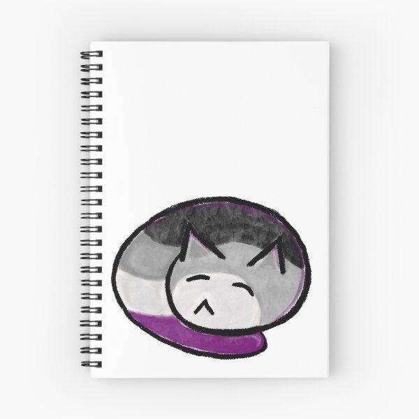 Item preview, Asexual Pride Pictoglyph Spiral Sleeping Cat designed and sold by Argent Whiskers.