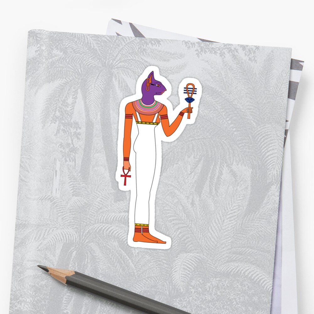 Bastet Fresh Colors Egyptian Gods Goddesses And Deities Stickers By Freshthreadshop