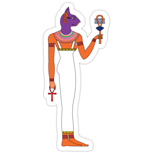 Bastet Fresh Colors Egyptian Gods Goddesses And Deities Stickers By Freshthreadshop