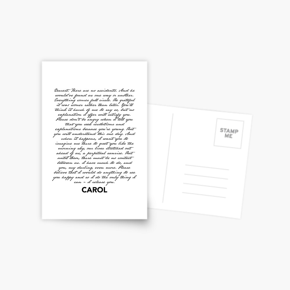 "Carol's Letter to Therese" Postcard for Sale by everythingbooks