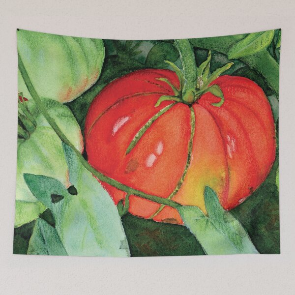 Item preview, Zippered Heirloom Tomato in Watercolor and Colored Pencil designed and sold by Kelly Roy.
