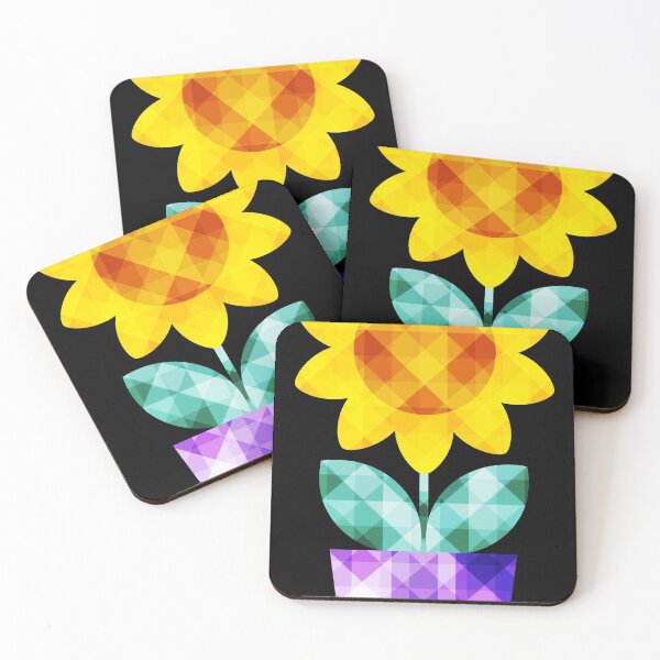Item preview, Mid Century Modern Faceted Cute Flowers 2 designed and sold by Elsy's Art.