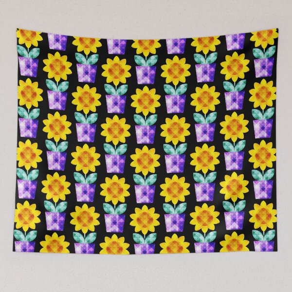 Item preview, Mid Century Modern Faceted Cute Flowers 2 designed and sold by Elsy's Art.