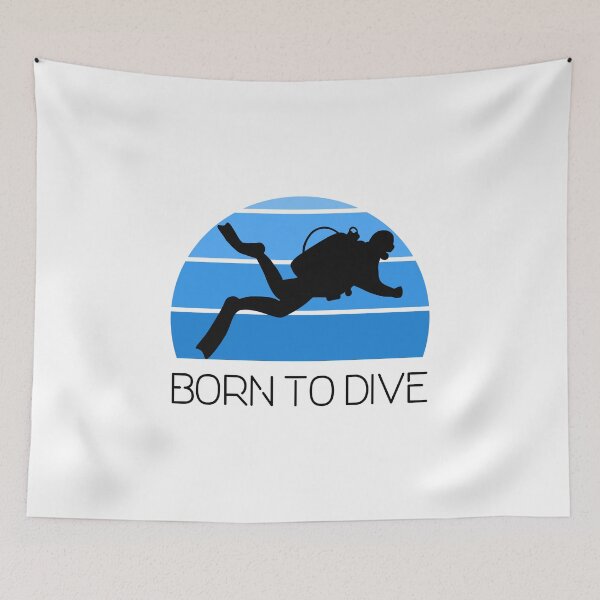 Item preview, Scuba Diving Blue Ocean Diver Silhouette Diving Born Dive designed and sold by CreatedByHeidi.