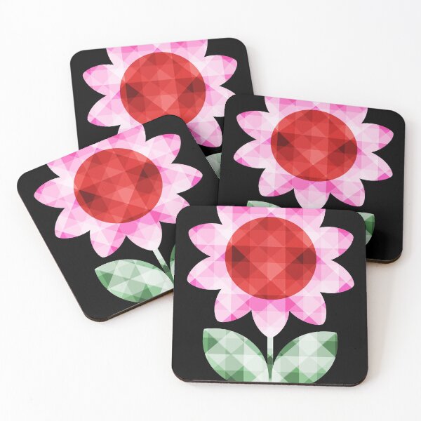 Item preview, Mid Century Modern Faceted Cute Flowers 3 designed and sold by Elsy's Art.
