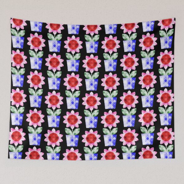 Item preview, Mid Century Modern Faceted Cute Flowers 3 designed and sold by Elsy's Art.