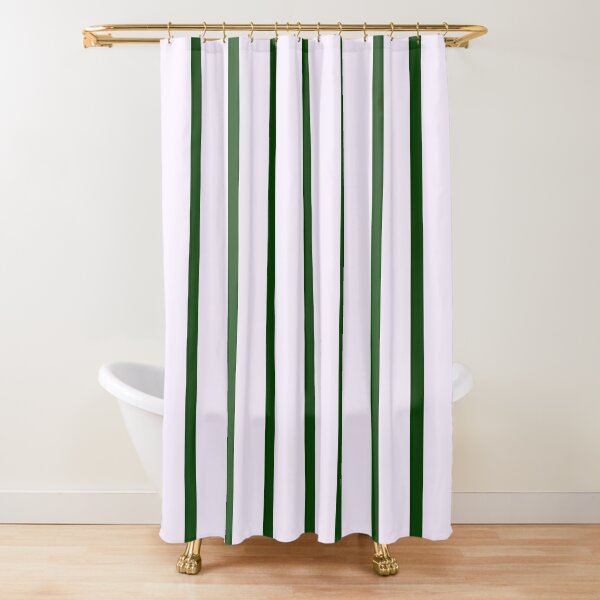 Green Stripes Shower Curtain