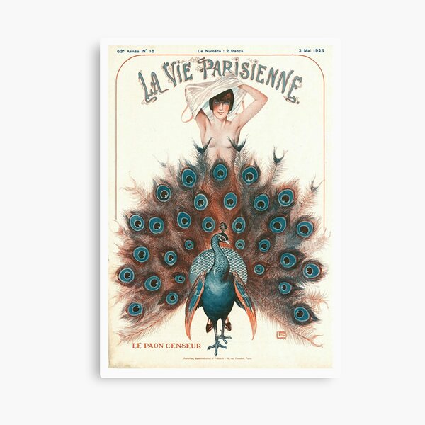 Aperçu de l'œuvre La Parisienne Paon Art Deco créée et vendue par Sasha Art Gallery.