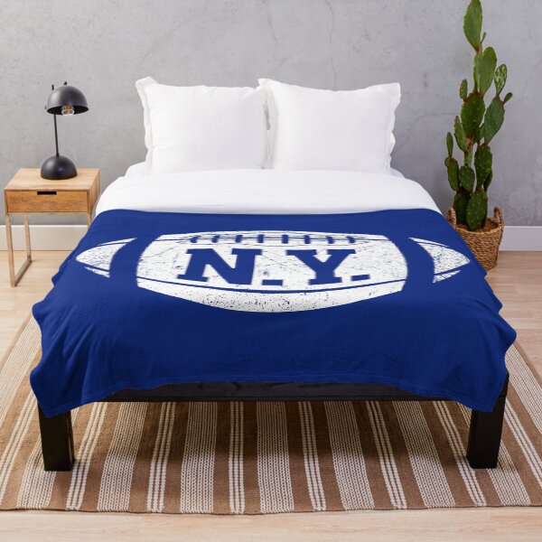NYG Retro Football - Blue Throw Blanket