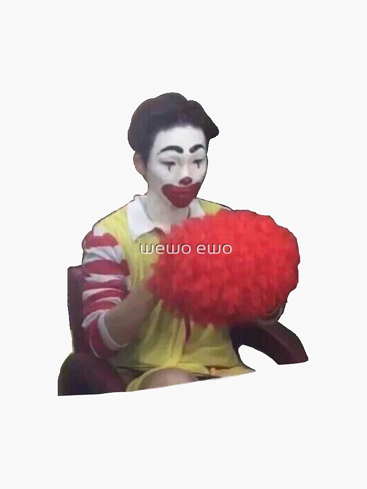 Twitter CLOWN meme clown putting on wig Sticker