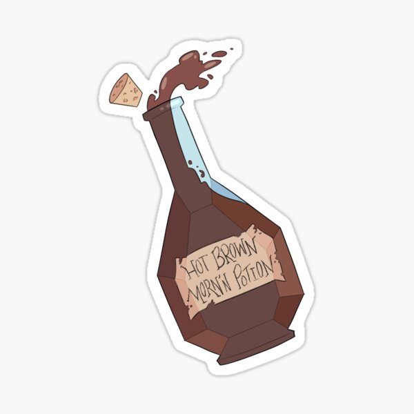 Hot Brown Morning Potion Sticker
