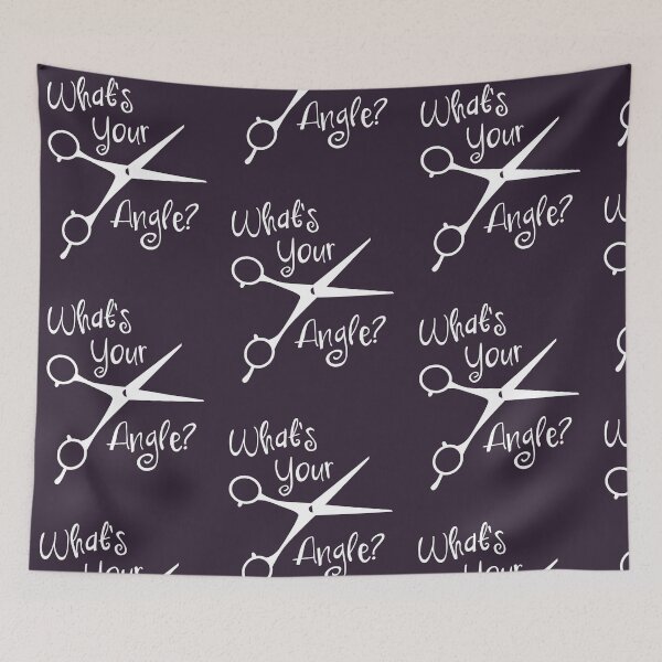 Item preview, What's Your Angle Funny Hairdresser Hair Salon Stylist print designed and sold by doodabobs.