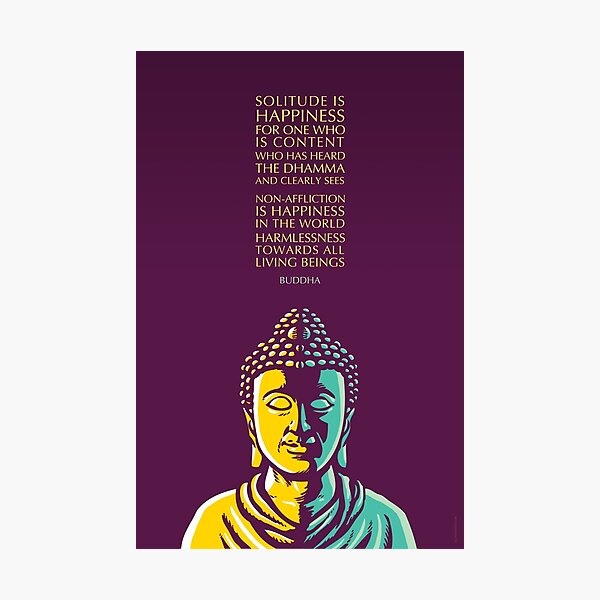 Item preview, Buddha Inspirational Quote: Solitude is Happiness designed and sold by Elvin Dantes.