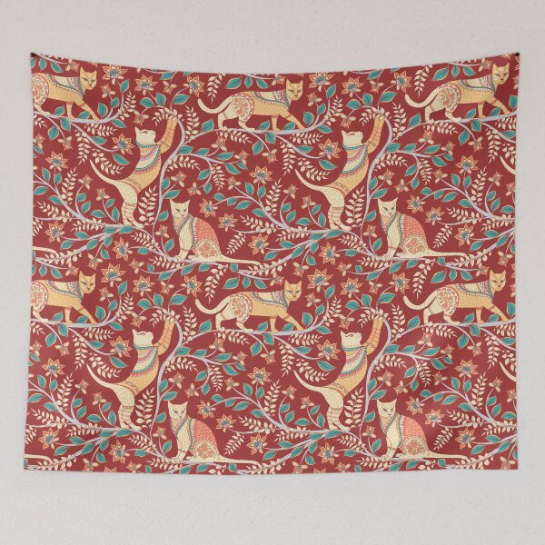 Item preview, Cats @ Kalamkari. designed and sold by Skaska.