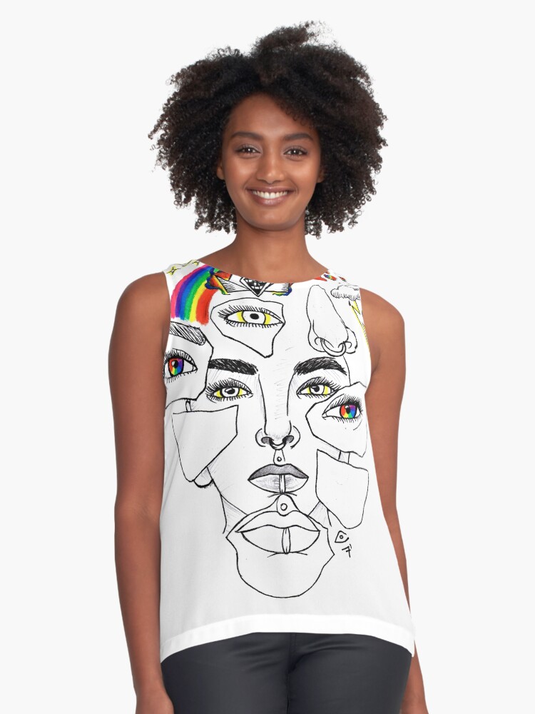 Thumbnail 1 of 6, Sleeveless Top, "G.O.D" Year 7 designed and sold by ArtByO.