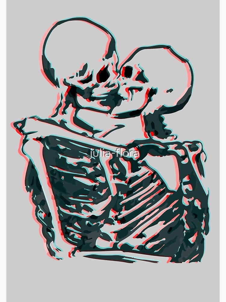 "kissing skeletons" Art Print for Sale by juliaflora Redbubble