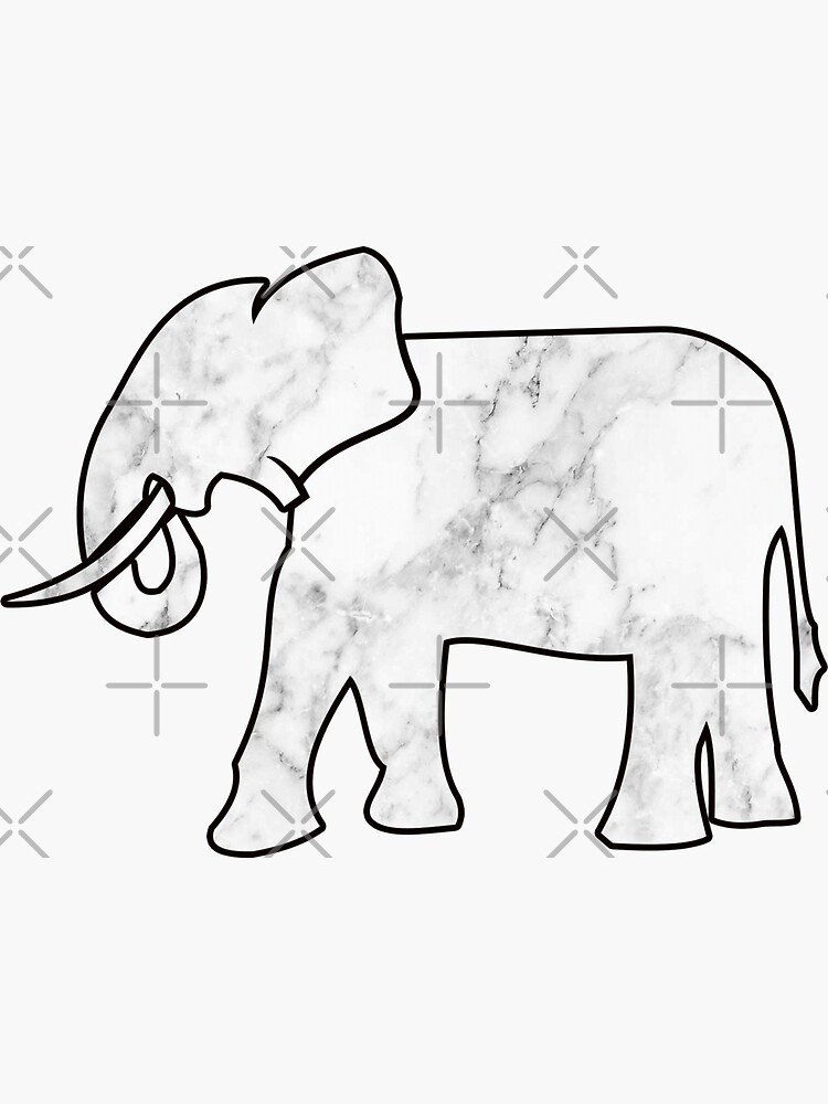 "Marble Elephant" Sticker for Sale by maccreations Redbubble