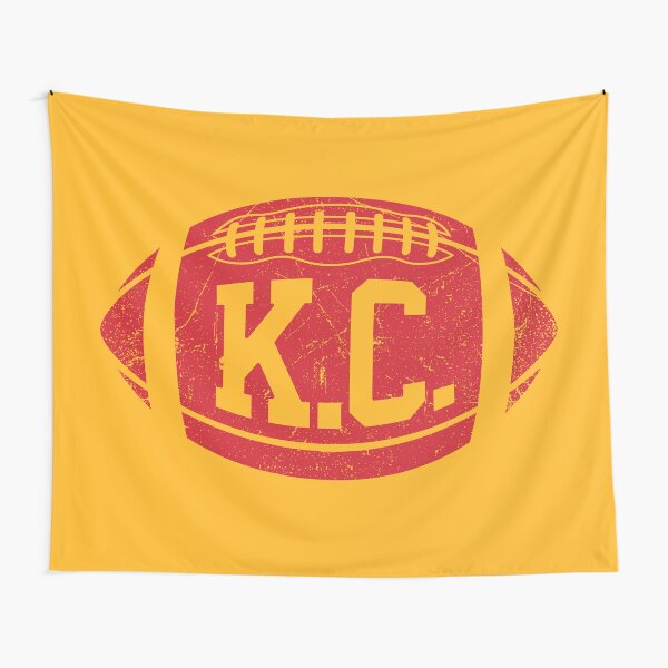 KC Retro Football - Yellow Tapestry