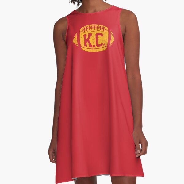 KC Retro Football - Red A-Line Dress