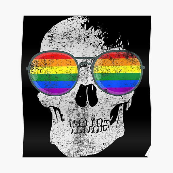 Gay Skull Crossbones Pride Lgbt Equality Support Queer Month Poster